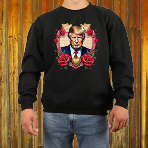 Trump Floral Portrait Heart Trump Is My Valentine Day Premium Shirt