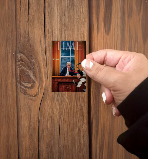 Trump Sweeping President Biden’s Belongings Off The Desk Sticker ,Car Magnet