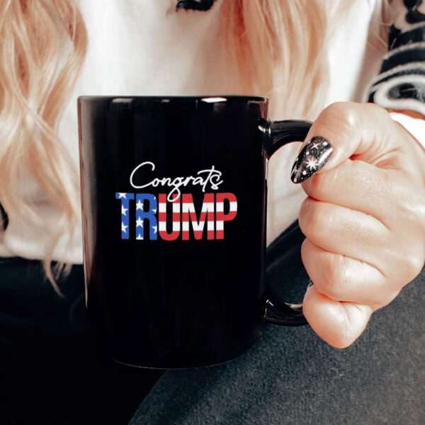 Congrats Trump American Flag Mug