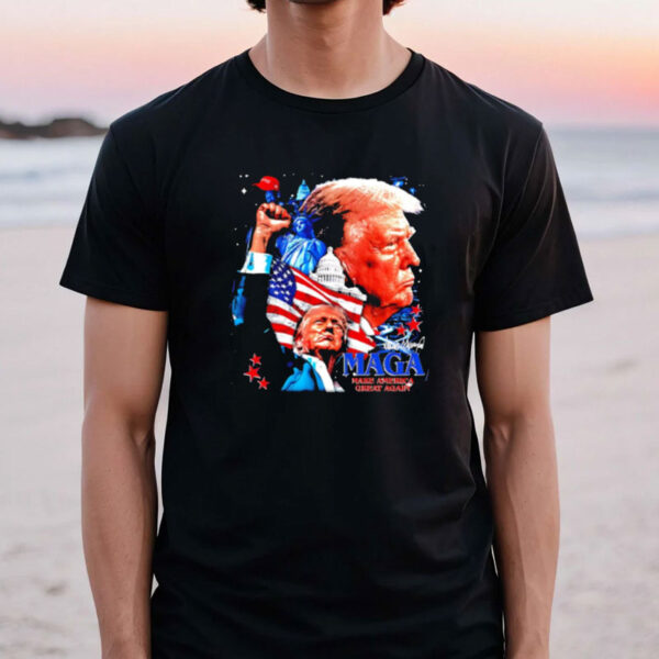 Donald Trump Maga Make America Great Again graphic signature shirt