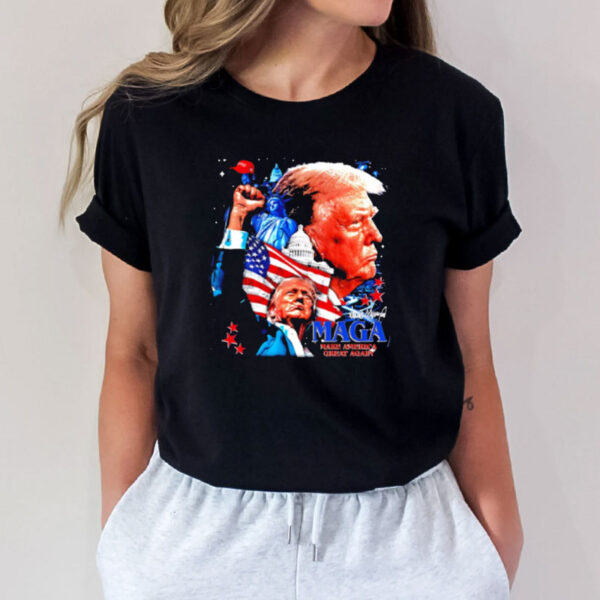 Donald Trump Maga Make America Great Again graphic signature shirt