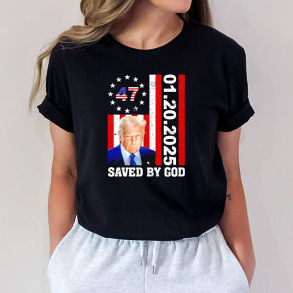 Donald Trump Saved By God 1.20.2025 USA flag shirt