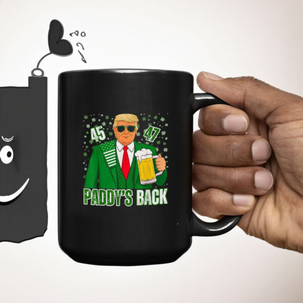 Funny Trump Paddy's Back 45 47 St Patricks Day USA Flag Mug