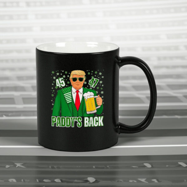 Funny Trump Paddy's Back 45 47 St Patricks Day USA Flag Mug