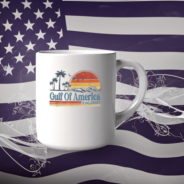 Gulf Of US America Est 2025 Retro Vintage Beach Mug