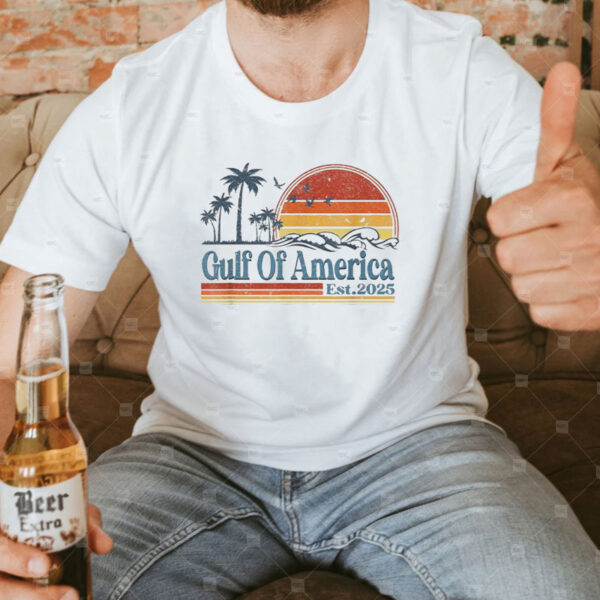 Gulf Of US America Est 2025 Retro Vintage Beach T-Shirt