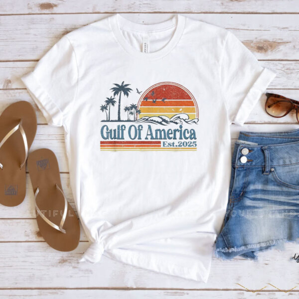 Gulf Of US America Est 2025 Retro Vintage Beach T-Shirt