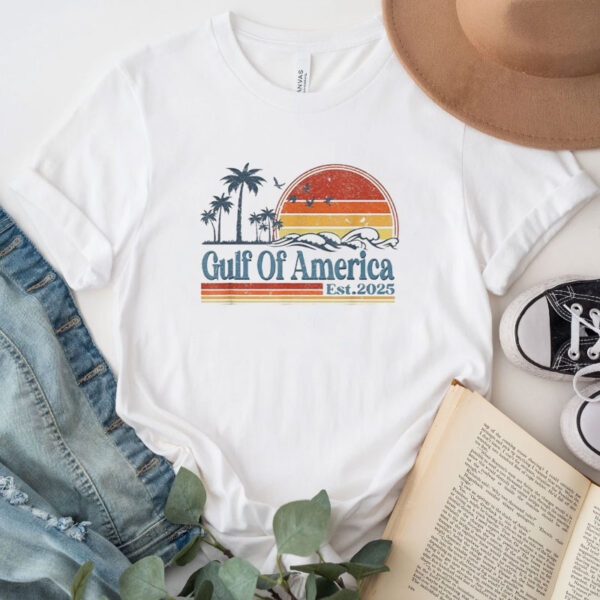 Gulf Of US America Est 2025 Retro Vintage Beach T-Shirt