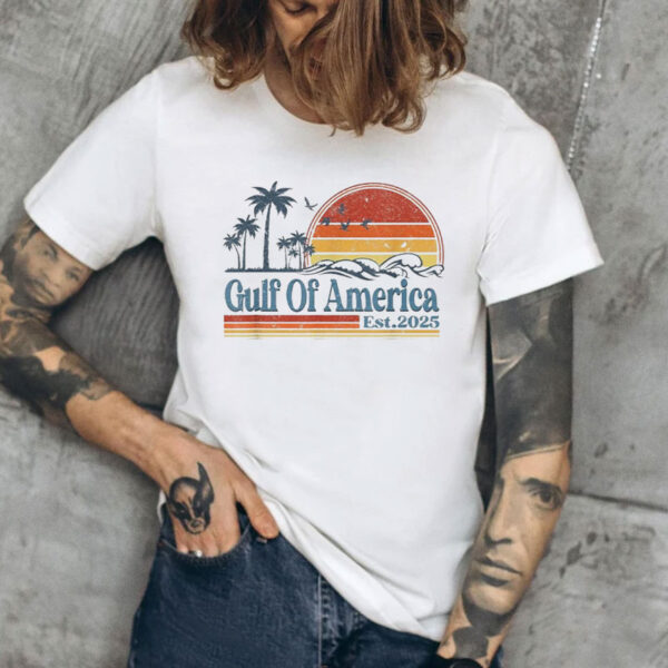 Gulf Of US America Est 2025 Retro Vintage Beach T-Shirt