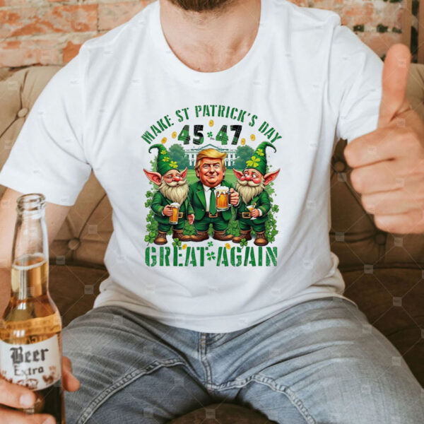 Make St Patricks Day Great Again Funny Trump Gnomies T-Shirt