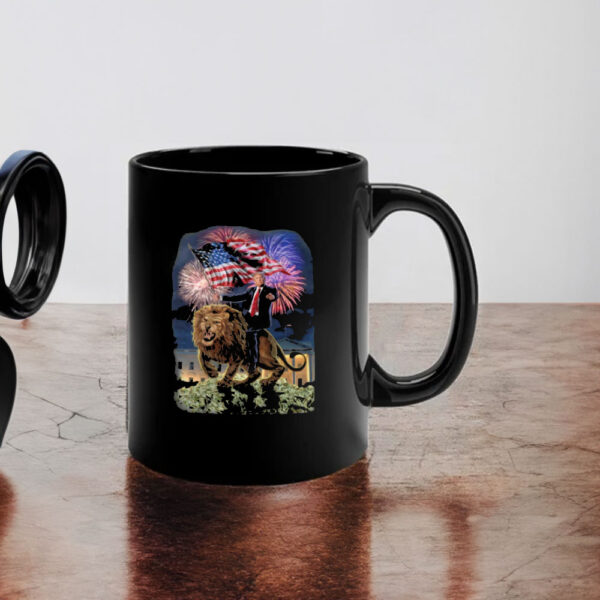 Republican President Donald Trump Riding War Lion Mug