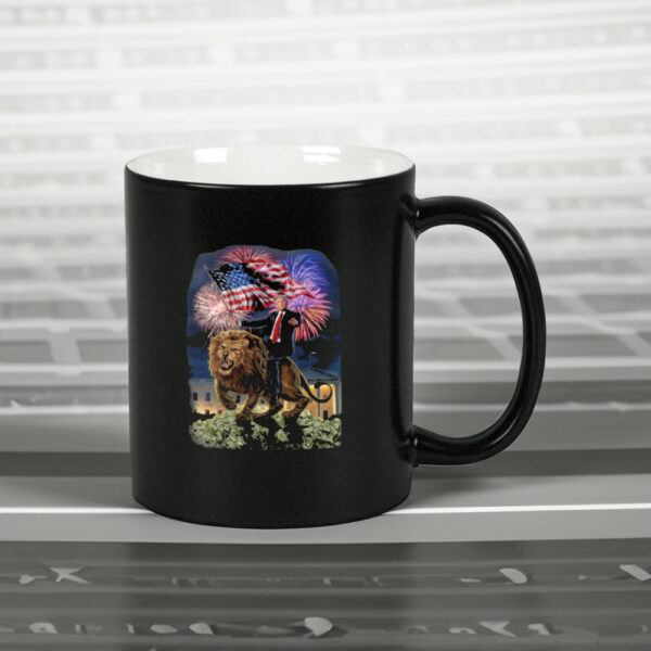 Republican President Donald Trump Riding War Lion Mug