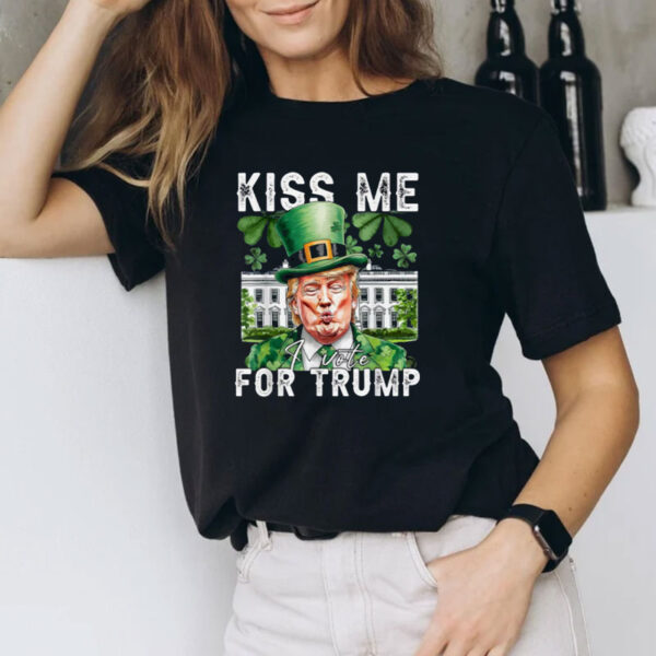 Republican St Patricks Day Funny Kiss Me I Voted for Trump Shirt