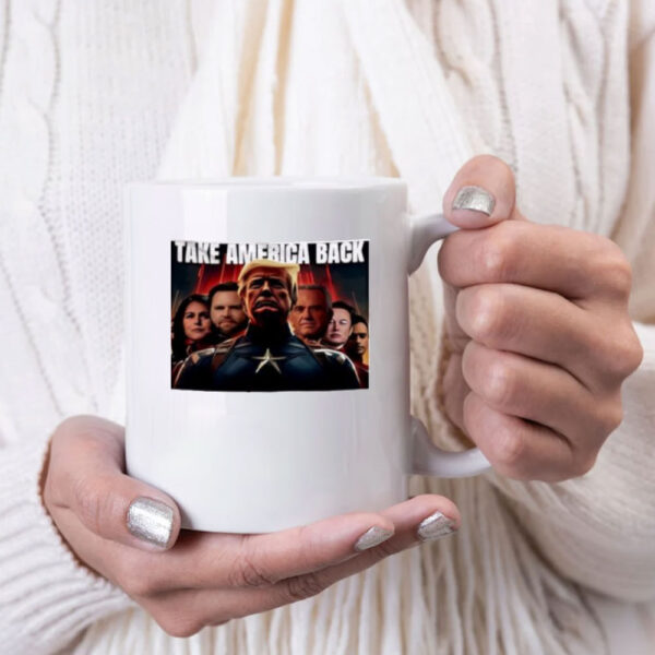 Take America Back Superhero Team Donald Trump Vance Elon Musk Congrats Poster Mug