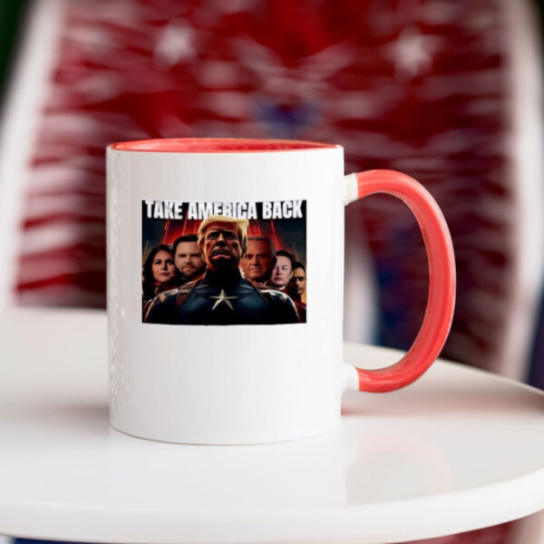 Take America Back Superhero Team Donald Trump Vance Elon Musk Congrats Poster Mug