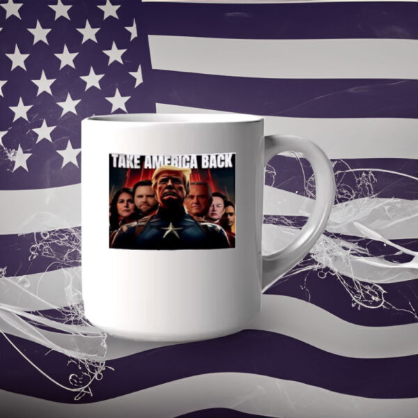 Take America Back Superhero Team Donald Trump Vance Elon Musk Congrats Poster Mug