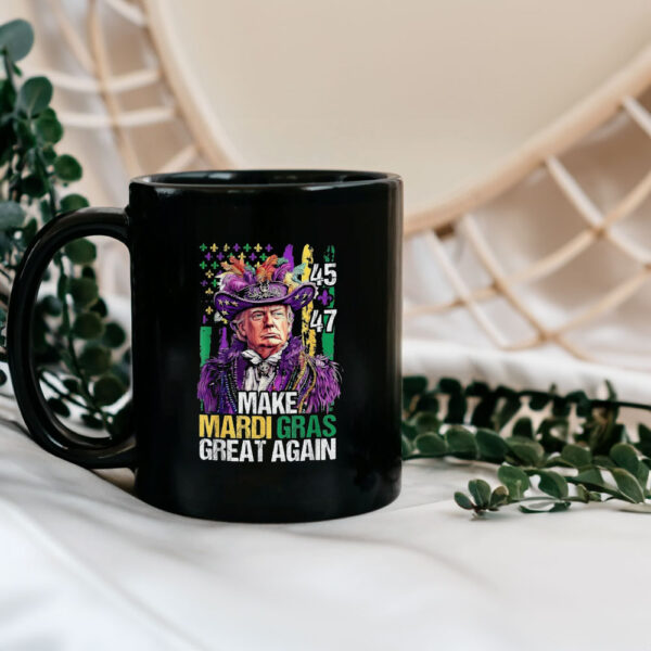 Trump American Flag Mardi Gras Great Again 45 47 Mug