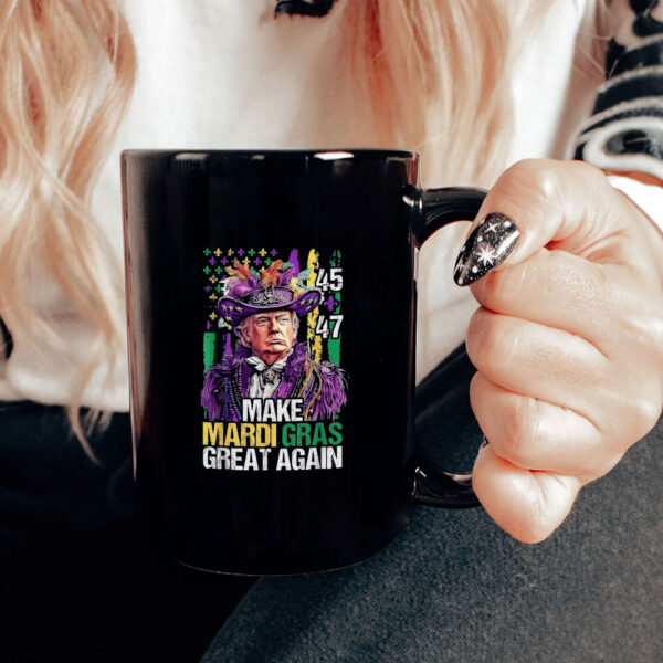 Trump American Flag Mardi Gras Great Again 45 47 Mug