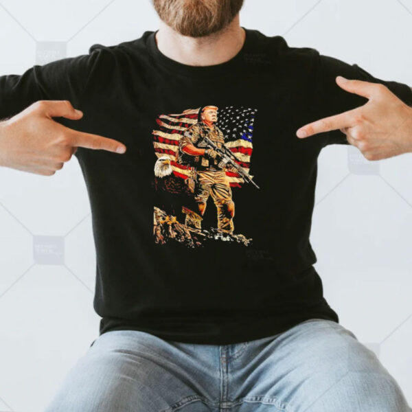 Trump presidential soldiers American flag shirt