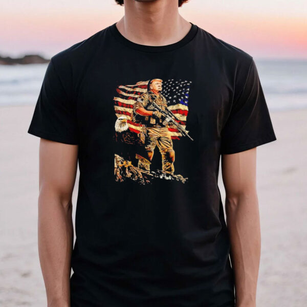 Trump presidential soldiers American flag shirt