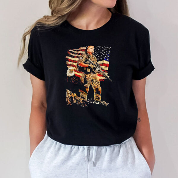 Trump presidential soldiers American flag shirt