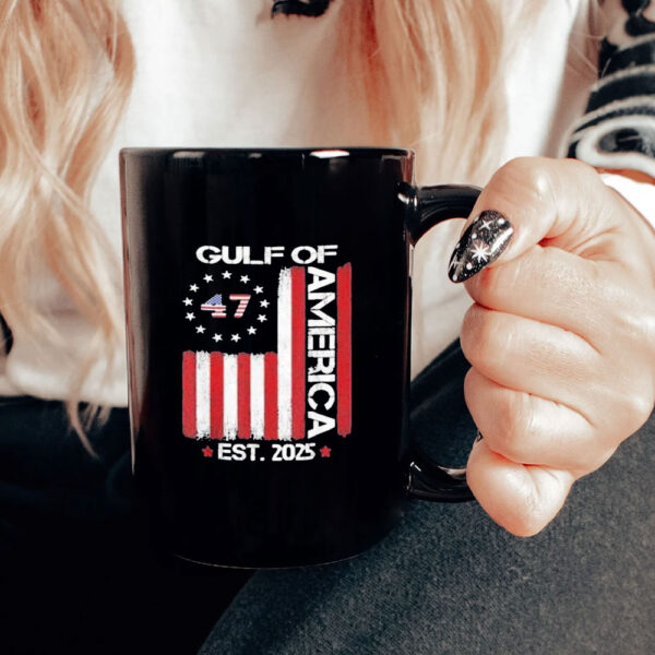 Donald Trump 47Th President Gulf Of America Est. 2025 Usa Flag Mug