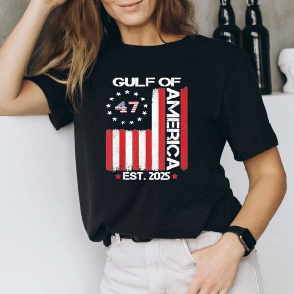 Donald Trump 47Th President Gulf Of America Est. 2025 Usa Flag T-Shirt